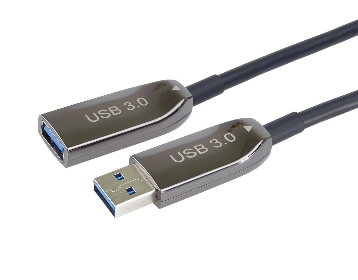 PremiumCord Optický predlžovací kábel AOC USB 3.0 A/muži - A/ženy, 15m0 