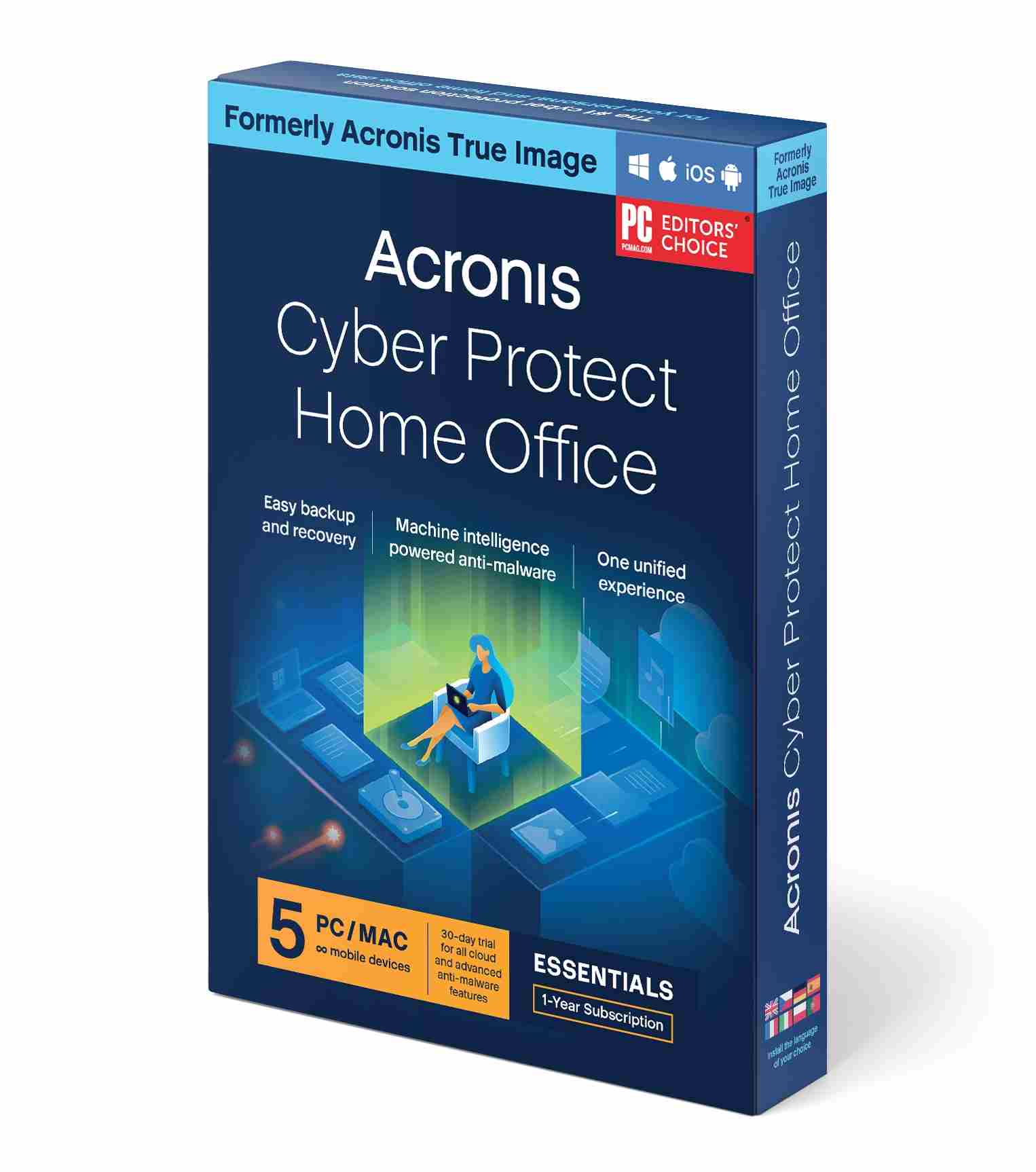Acronis Cyber Protect Home Office Essentials Predplatné 5 počítačov - 1 rok predplatného ESD0 
