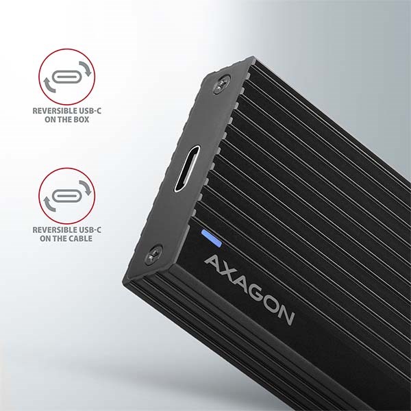 AXAGON EEM2-GTR,  USB-C 3.2 Gen 2 - M.2 NVMe SSD kovový box THIN RIB3 