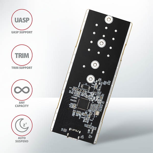 AXAGON EEM2-GTR,  USB-C 3.2 Gen 2 - M.2 NVMe SSD kovový box THIN RIB8 