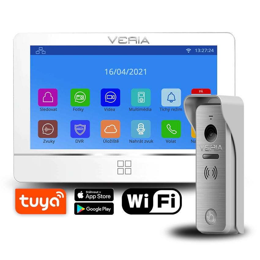 SET Videotelefon VERIA 8277B-W bílý + vstupní stanice VERIA 831 ze série VERIA 2-WIRE0 