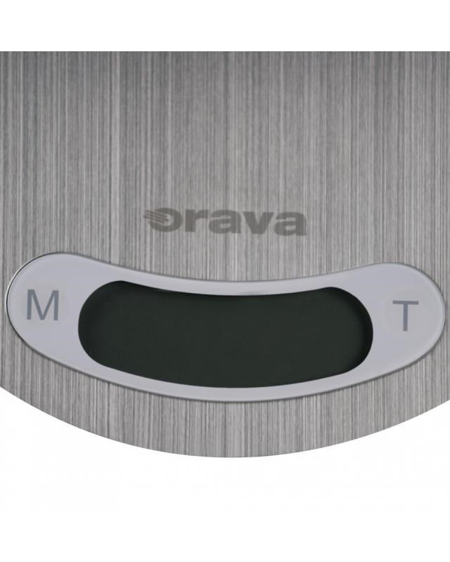 ORAVA EV-15 digitální kuchyňská váha,  nerezová,  LCD displej,  funkce TARE,  přesnost 1 g3 