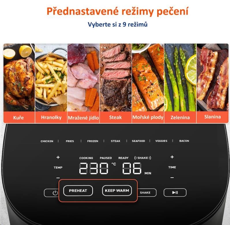 Cosori L501 PRO 4.7L – horkovzdušná fritéza + 5x špíz a gril. rošt7 