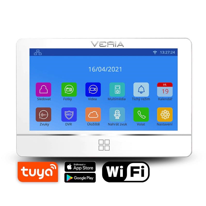 VERIA 8277B-W (Wi-Fi) série 2-WIRE LCD monitor videotelefonu bílý0 