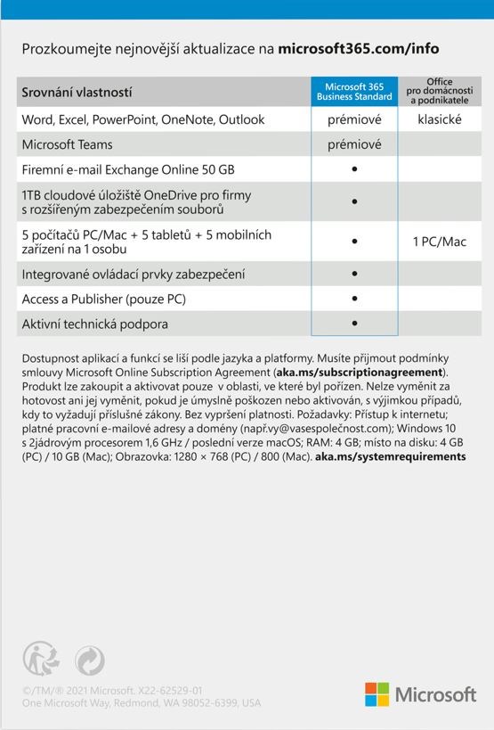 Microsoft 365 Business Standard CZ (1 rok)1 