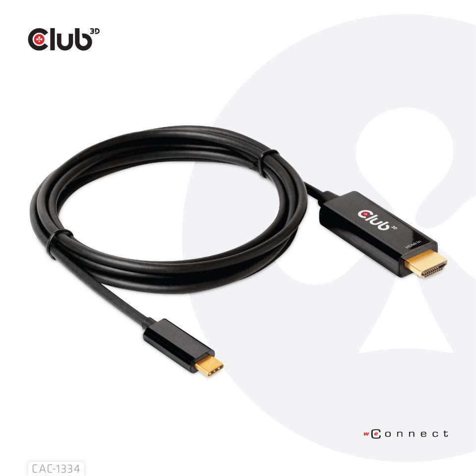Club3D aktívny kábel HDMI na USB-C,  4K60Hz,  1.8m,  M/ M6 