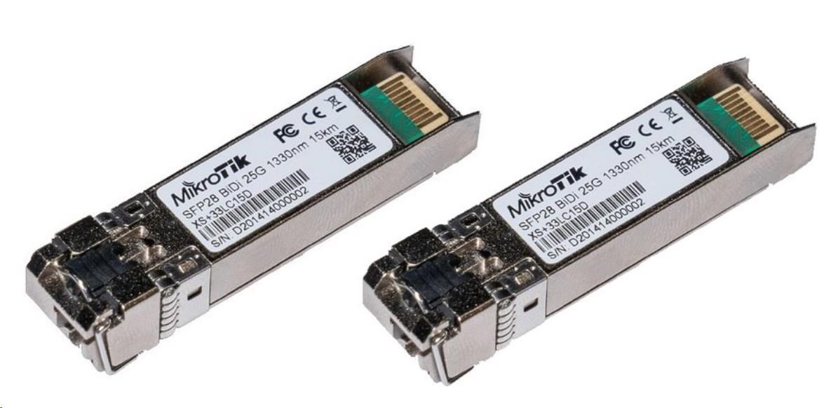 Mikrotik SFP28 optický modul XS+2733LC15D,  SM,  15km,  1/ 10/ 25G,  15km,  1xLC0 