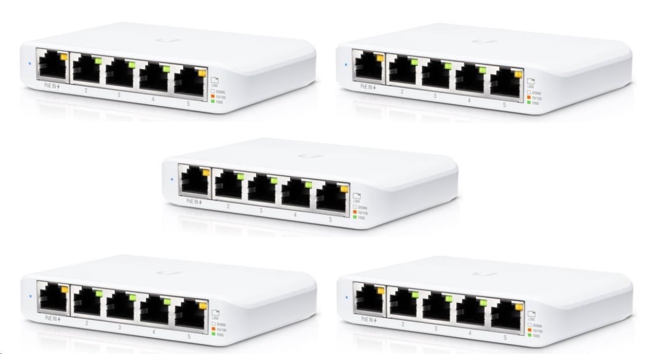 UBNT UniFi Switch USW-Flex-Mini-5, 5-pack [5xGigabit, 1xPoE In]1 