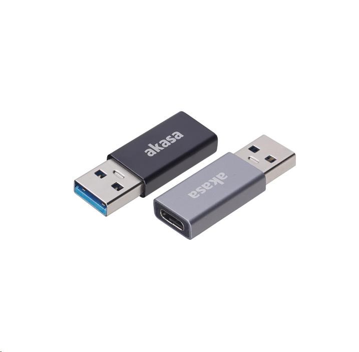 Adaptér AKASA USB3.1 Gen2 Type-C na Type-A (F/ M),  2 ks v balení0 