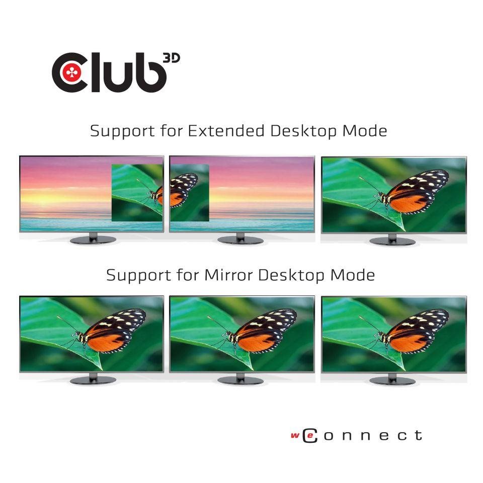 Dokovacia stanica Club3D USB-C 3.2 s napájacím adaptérom Triple Dynamic Display PD,  100 W3 