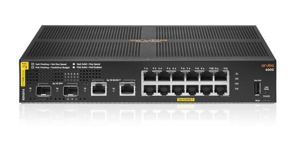 HPE Aruba Networking CX 6000 12G Class4 PoE 2G/ 2SFP 139W Switch0 