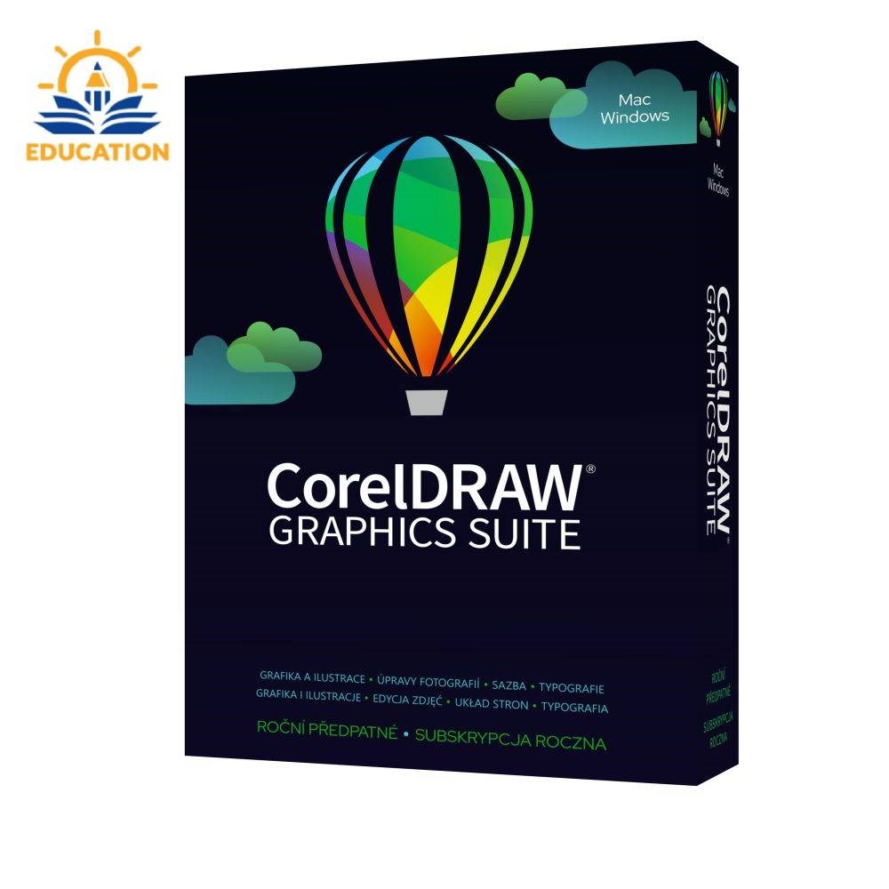 CorelDRAW Graphics Suite Education Prenájom licencie na 365 dní (251+) Lic ESD (Windows/ MAC) EN/ FR/ DE/ IT/ SP/ BP/ NL/ CZ/ PL2 
