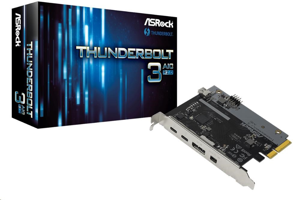 ASRock THUNDERBOLT 3 AIC R2.0,  Intel JHL6540,  1xDP,  1xmDP1 