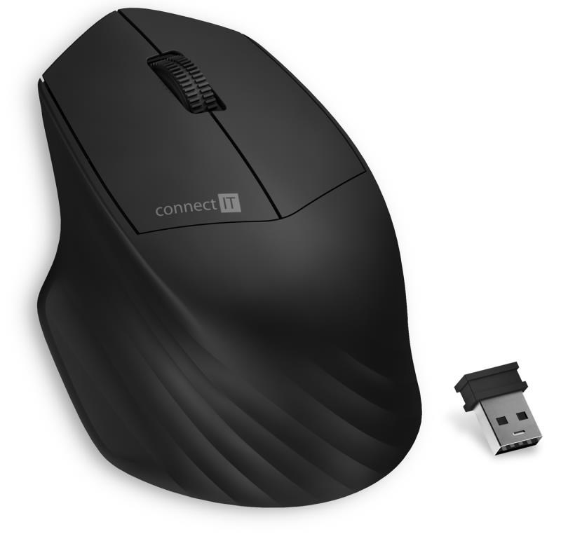 CONNECT IT Trojitá bezdrôtová myš SmartSwitch,  2.4 GHz a Bluetooth 5.0,  čierna0 