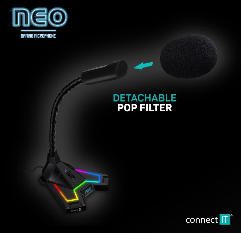 Mikrofón CONNECT IT NEO RGB ProMIC,  čierny4 