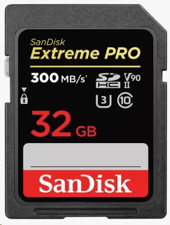 Karta SanDisk SDHC 32GB Extreme PRO (300 MB/ s,  Class 10,  UHS-II U3 V90)0 