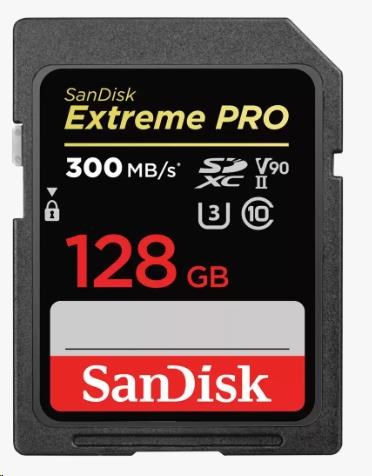 Karta SanDisk SDHC 128 GB Extreme PRO (300 MB/ s,  Class 10,  UHS-II U3 V90)0 