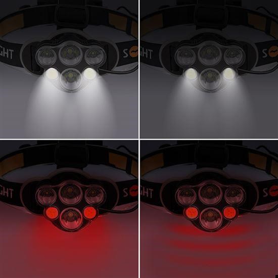 Solight LED čelové nabíjacie svietidlo, 550lm, Li-ion, USB5 