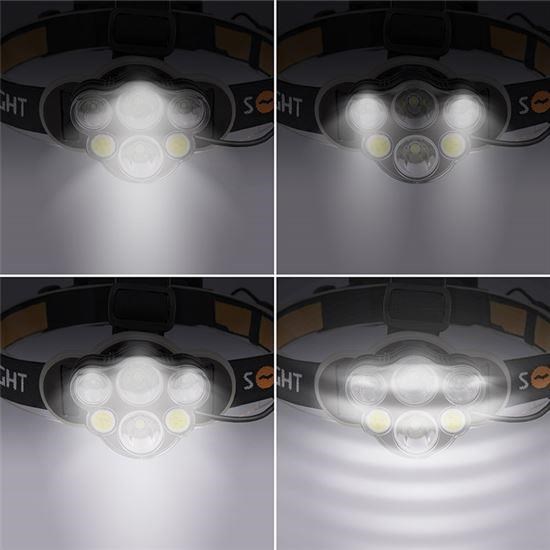 Solight LED čelové nabíjacie svietidlo, 550lm, Li-ion, USB6 