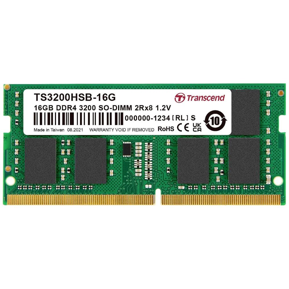 SODIMM DDR4 16GB 3200MHz TRANSCEND 2Rx8 1Gx8 CL22 1.2V0 