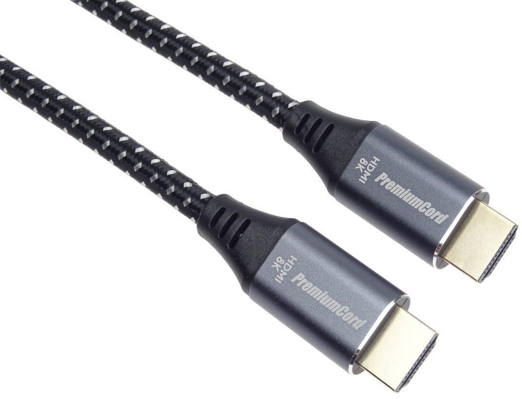Kábel HDMI PREMIUMCORD 2.1 vysokorýchlostný + ethernetový kábel 8K@60Hz,  pozlátené konektory,  1, 5 m0 