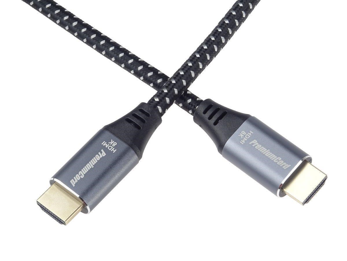 Kábel HDMI PREMIUMCORD 2.1 vysokorýchlostný + ethernetový kábel 8K@60Hz,  pozlátené konektory,  3 m6 