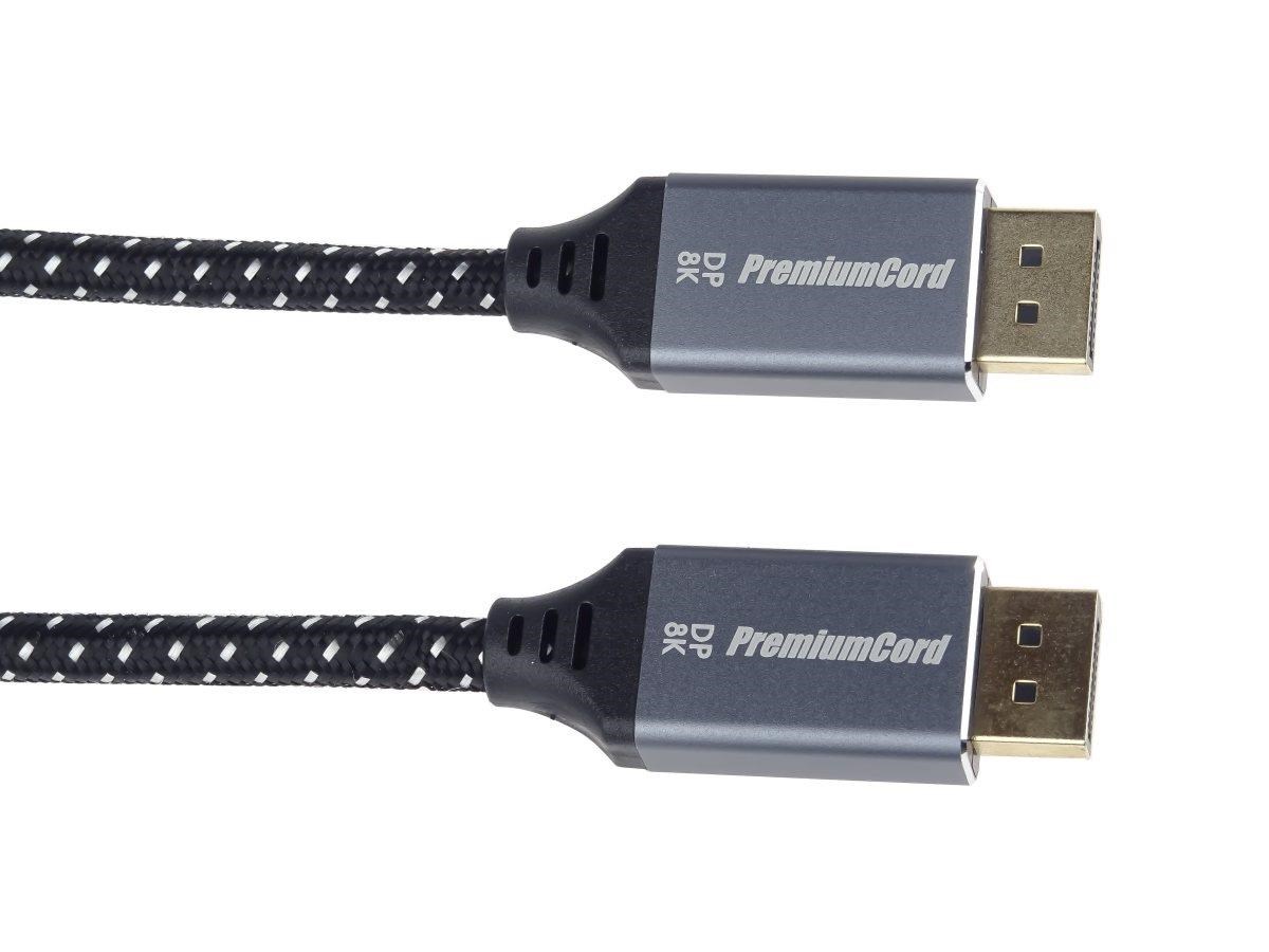 Kábel PREMIUMCORD DisplayPort 1.4 pripojovacie káble,  kovové a pozlátené konektory,  0, 5 m1 