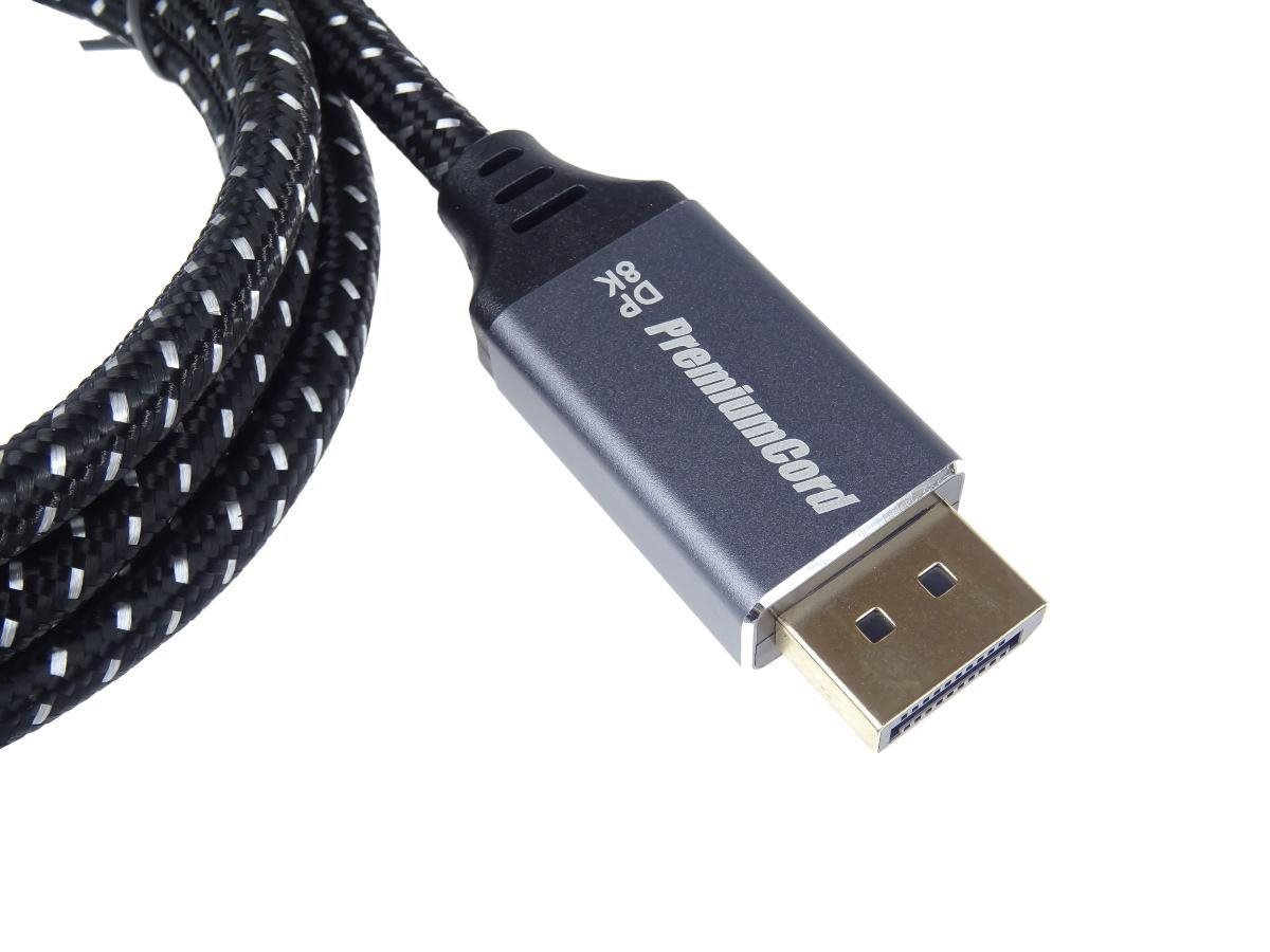 Kábel PREMIUMCORD DisplayPort 1.4 pripojovací kábel,  kovové a pozlátené konektory,  1 m2 