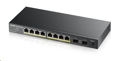 Zyxel GS1100-10HP v2 10portový gigabitový PoE switch,  8x gigabitový PoE RJ45,  2x SFP,  120W PoE rozpočet0 