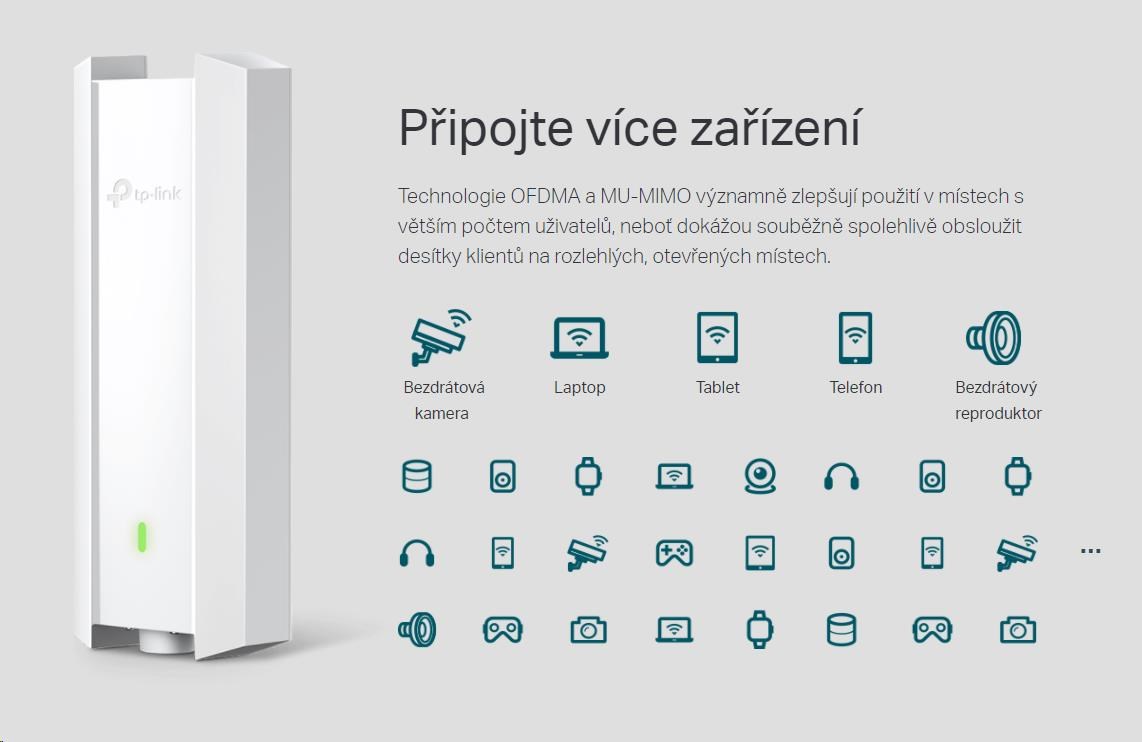 TP-Link EAP610-Outdoor-venkovní OMADA WiFi6 AP (AX1800, 2, 4GHz/ 5GHz, 1xGbELAN, 1xPoE-in)0 