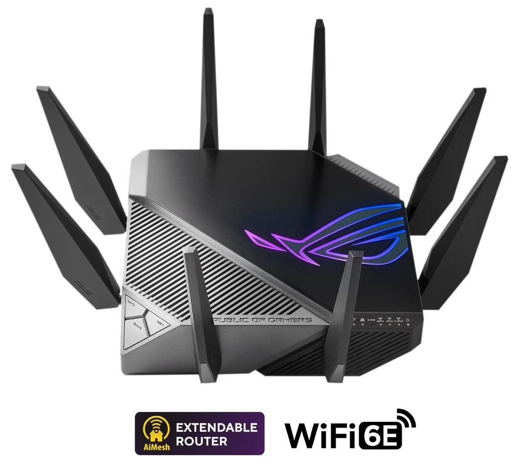 ASUS ROG Rapture GT-AX11000 (AXE11000) WiFi 6E Extendable Gaming Router,  2.5G port,  Aimesh,  4G/ 5G Mobile Tethering4 