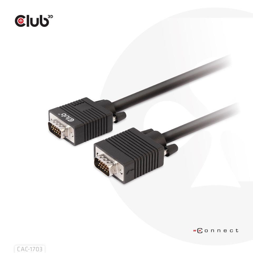 Club3D kabel oboustranný VGA,  M/ M,  28AWG,  3m1 