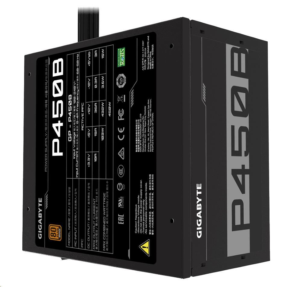 Napájací zdroj GIGABYTE P450B,  450W,  80plus bronze,  12 cm ventilátor5 