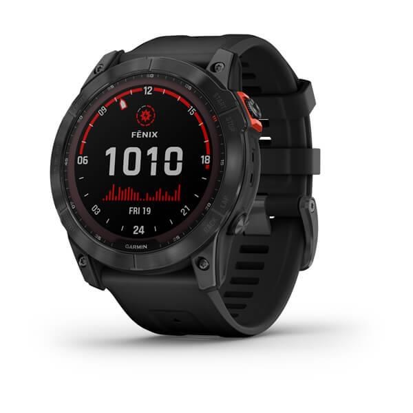 Garmin fenix 7X Solar, Gray/  Black Silicone Band,  EU0 