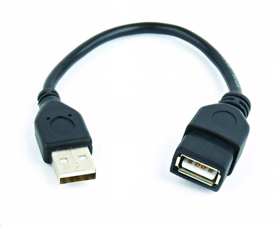 GEMBIRD USB kábel,  A-A 15 cm 2.0,  predĺženie,  HQ Čierna,  pozlátené kontakty0 