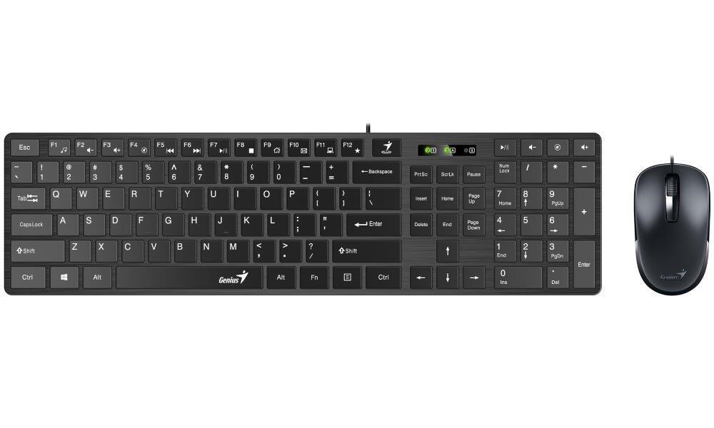 GENIUS set klávesnica + myš Slimstar C126/  drôtový set/  USB/  čierna/  CZ+SK rozloženie0 