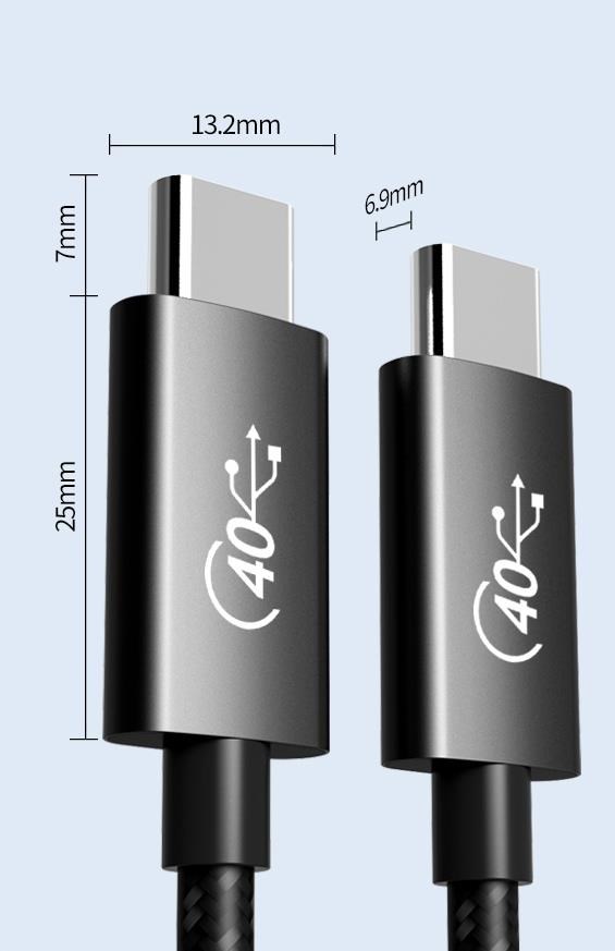 PREMIUMCORD USB4™ 40Gbps 8K@60Hz kábel Thunderbolt 3,  1, 2 m9 