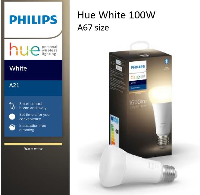 PHILIPS Hue White žárovka 15.5W E27 A67 DIM0 