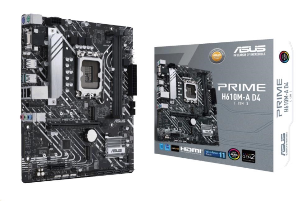 ASUS MB Sc LGA1700 PRIME H610M-A DDR4-CSM,  Intel H610,  2xDDR4,  1xDP,  1xHDMI,  1xVGA,  mATX0 