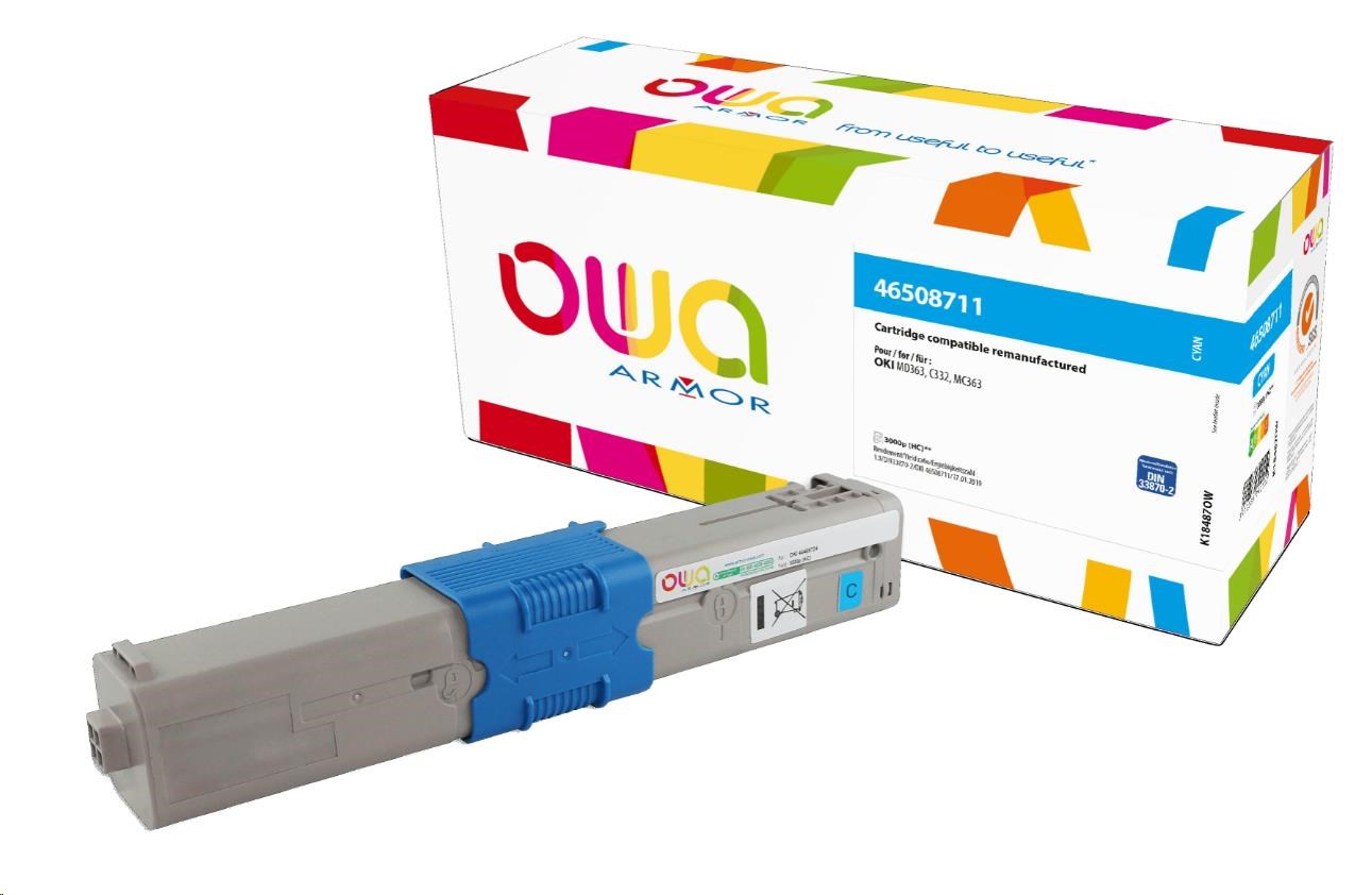 Toner ARMOR pre OKI C332,  MC363 (46508711),  modrá/ cyan,  3000 str0 