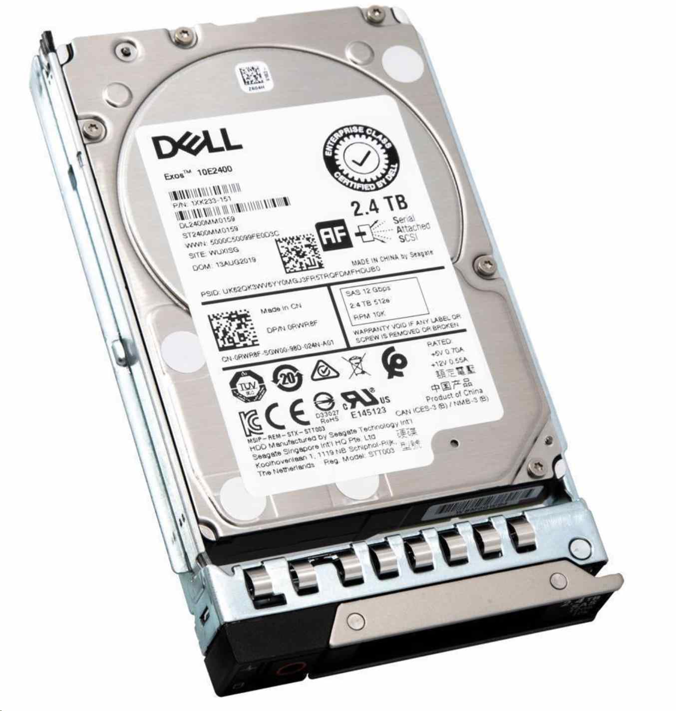 DELL 2.4TB 10k 512e SAS ISE 12Gbps 2.5in Hot Plug CK R250,R350,R450,R550,R650,R750,T5500 