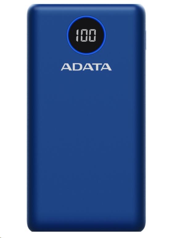 ADATA PowerBank P20000QCD - externá batéria pre mobilný telefón/ tablet 20000mAh,  2, 1A,  modrá (74Wh)0 