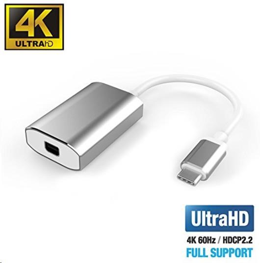 Adaptér PremiumCord USB-C na mini DisplayPort,  rozlíšenie 4K*2K@60Hz0 