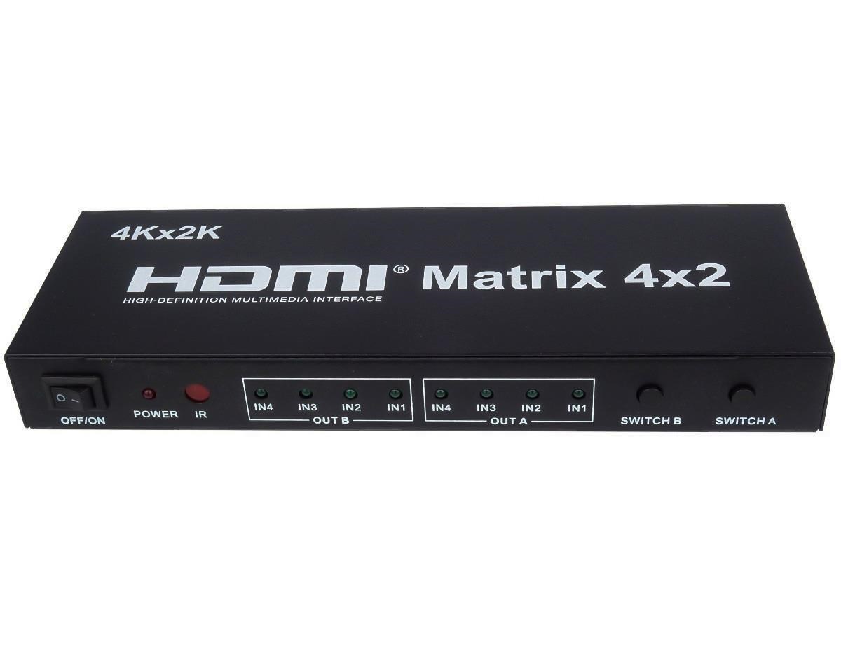 PremiumCord HDMI maticový prepínač 4:2,  so zvukom,  rozlíšenie 4Kx2K0 