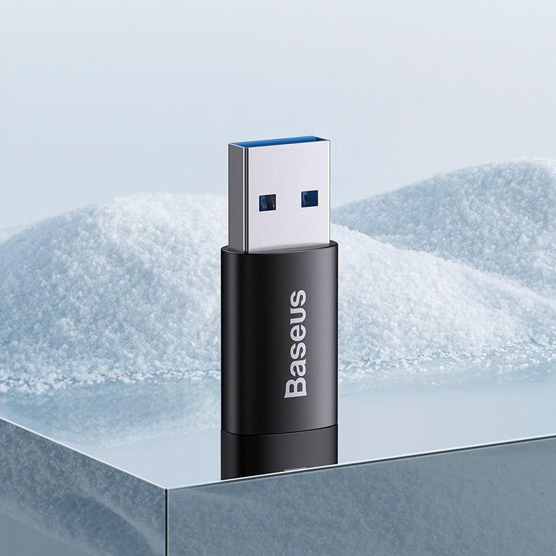 Baseus Ingenuity mini OTG adaptér USB-A 3, 1A samec na USB-C samica,  čierny6 