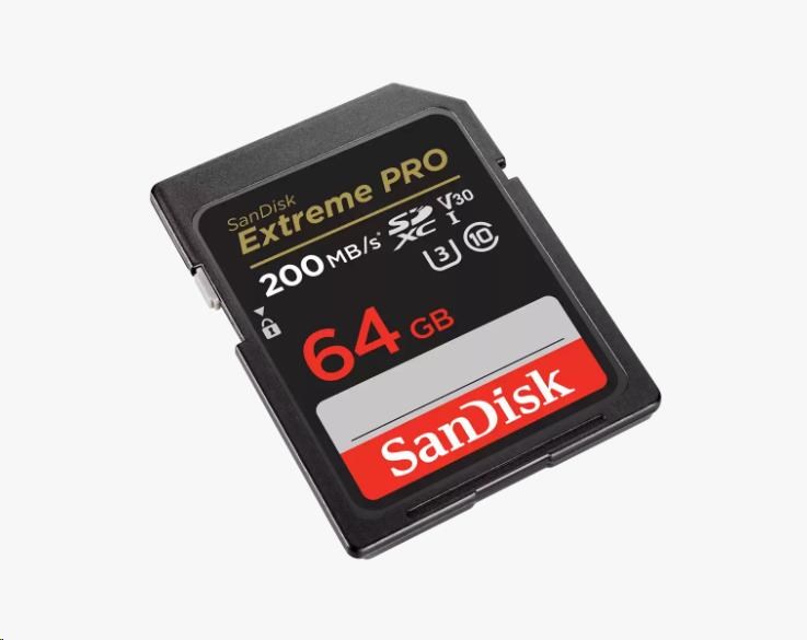 Karta SanDisk SDXC 64 GB Extreme PRO (200 MB/ s triedy 10,  UHS-I U3 V30)1 