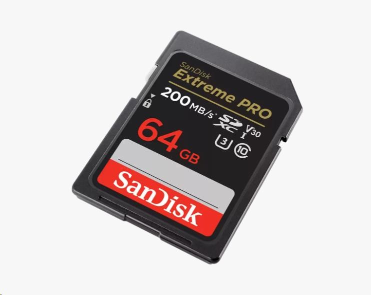Karta SanDisk SDXC 64 GB Extreme PRO (200 MB/ s triedy 10,  UHS-I U3 V30)2 