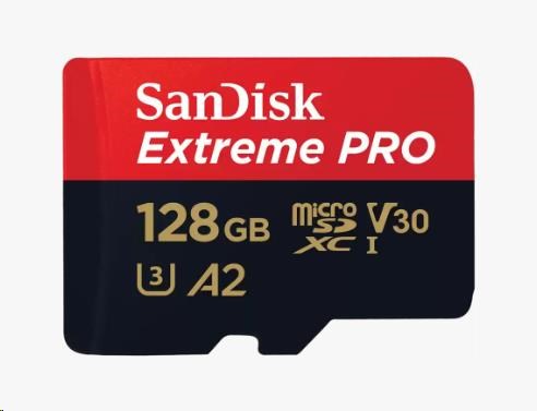 SanDisk micro SDXC karta 128GB Extreme PRO (200 MB/ s Class 10,  UHS-I U3 V30) + adaptér1 