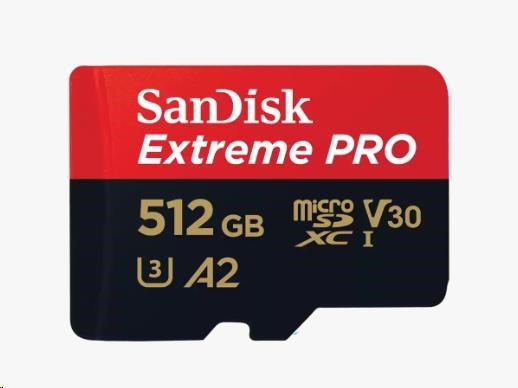 SanDisk micro SDXC karta 512GB Extreme PRO (200 MB/ s Class 10,  UHS-I U3 V30) + adaptér0 