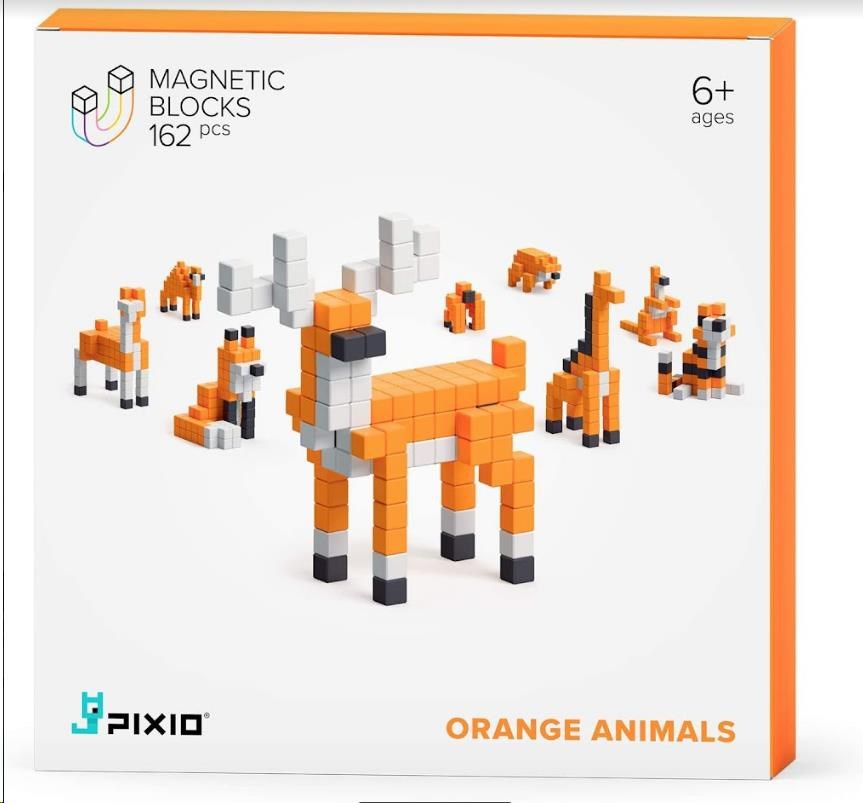 PIXIO Orange Animals magnetická stavebnice0 